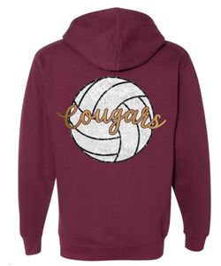 Cougars volleyball sequin hoodie