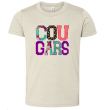 Load image into Gallery viewer, Cougars applique tee
